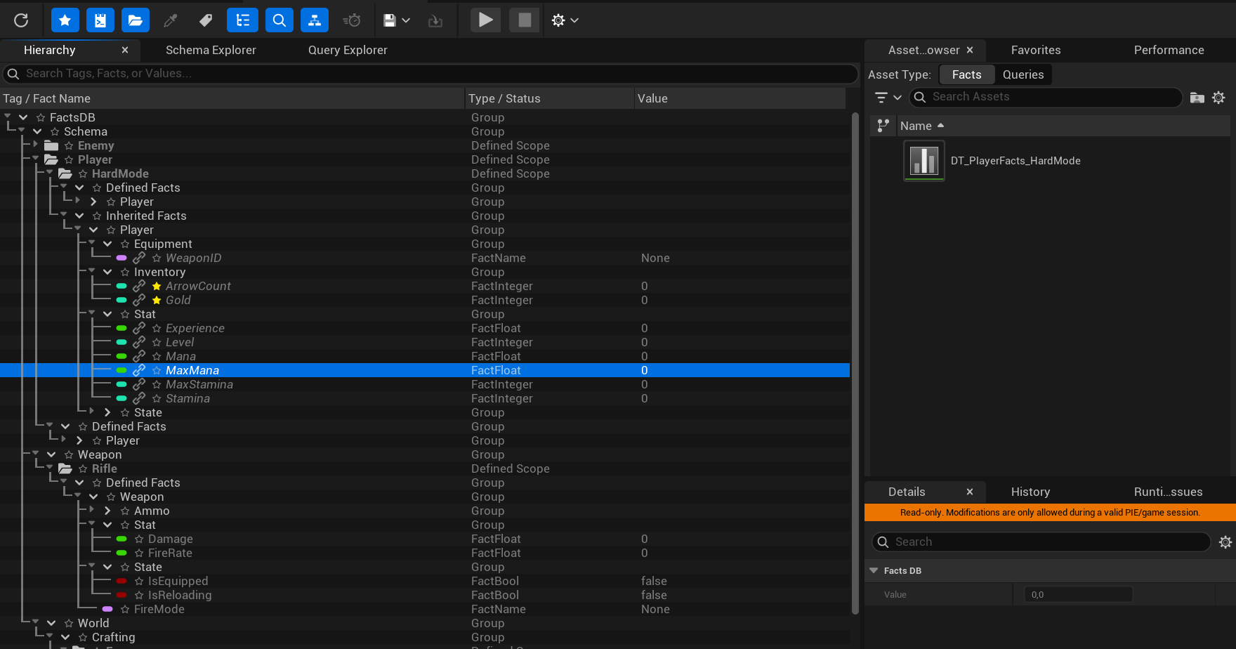 The Contextual Asset Browser panel