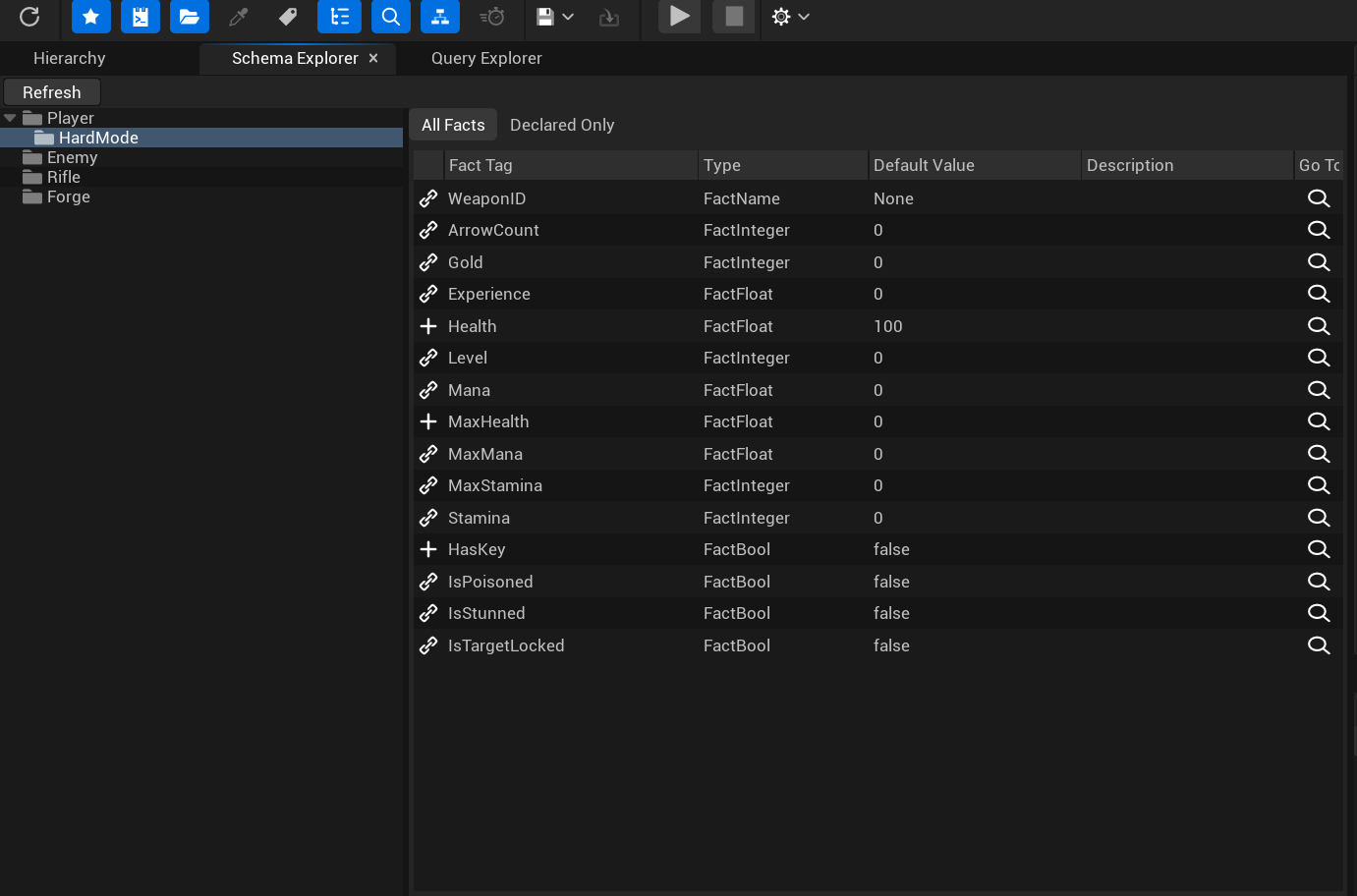 The Schema Explorer interface