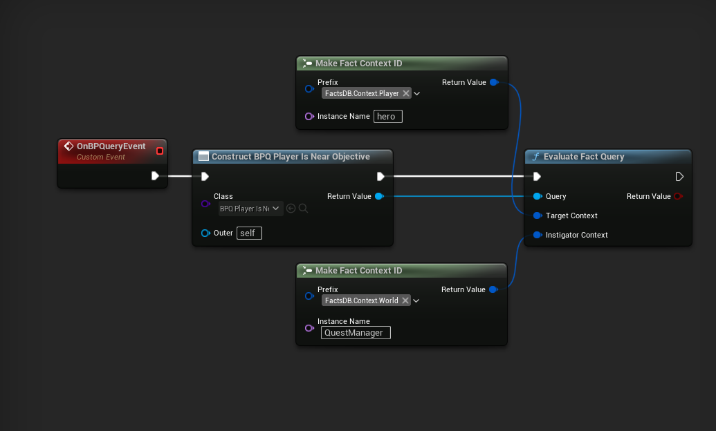 Using a Blueprint Query with the Evaluate Fact Query node